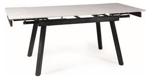 Masa extensibila JOHN, ceramica/metal, alb/negru mat, 120-180x85x76 cm