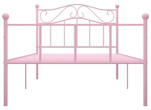 Cadru de pat, roz, 100 x 200 cm, metal