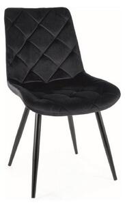 Scaun RALPH, stofa catifelata neagra/negru, 51x42x88 cm