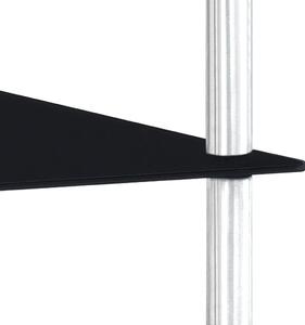 Raft cu 2 niveluri, negru, 40 x 40 x 47 cm, sticlă securizată