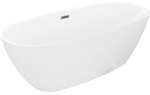 Mexen Luvo Slim, cadă de baie independentă 170 × 75 cm, alb lucios, preaplin grafit, 52801707500-66