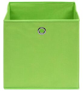 Cutii de depozitare, 4 buc., verde, 32x32x32 cm, textil