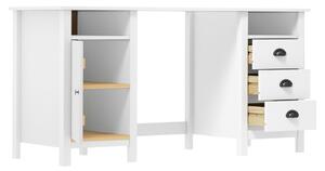 Birou Hill, alb, 150x50x74 cm, lemn masiv de pin