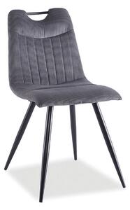 Scaun ORFE, stofa raiata gri/negru, 45x40x86 cm