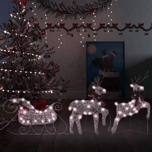 Decor de Crăciun cu reni și sanie, 60 LED-uri, auriu, exterior