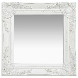Oglindă de perete în stil baroc, alb, 40 x 40 cm