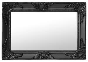 Oglindă de perete în stil baroc, negru, 60 x 40 cm