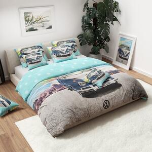 Lenjerie de pat pentru copii AUTO VW albastru-gri Dimensiune lenjerie de pat: 80 x 80 cm | 135 x 200 cm