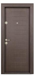 Ușă Metalică cu MDF Modern 312 Nuc 206 PVC Stânga