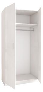 Dulap 2 usi cu bara haine si un raft, H200 X L80 X A50cm, PAL 18mm, Culoare Alb