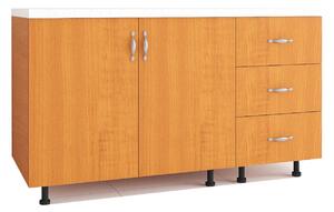 Corp inferior bucatarie 120cm, PAL 18mm, Blat 2.8cm, Culoare Cires