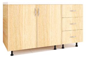 Set Corp Bucatarie L120 x H90 x A50cm, Culoare Stejar Sonoma , Picioare Reglabile, Blat Termorezistent 2.8 cm