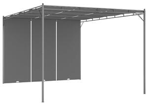 Pavilion de grădină cu perdea laterală, antracit, 4x3x2,25 m