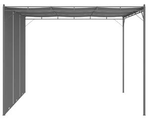 Pavilion de grădină cu perdea laterală, antracit, 3x3x2,25 m