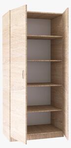 Dulap 2 usi cu 4 rafturi, H200 X L80 X A50cm, PAL 18mm, Culoare Sonoma