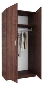 Dulap cu bara haine, H200 x L80 x A50cm, Culoare Wenge, Pal 18mm
