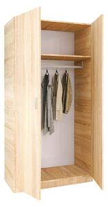 Dulap D2 cu bara haine, H200 x L80 x A50cm, Culoare Sonoma, Pal 18mm