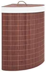 Coș de rufe din bambus de colț, maro, 60 L