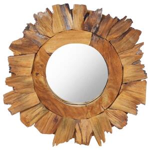 Oglindă de perete, 40 cm, tec, rotund
