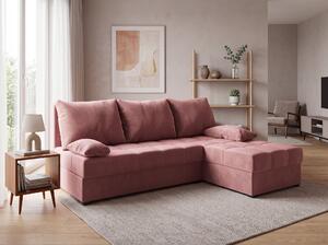 Canapea extensibila cu colt bilateral ZENA, roz