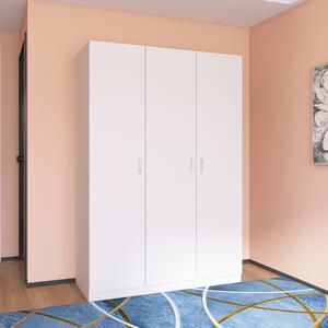 Dulap 3 usi L120 x A50 x H200cm, Culoare Alb, Pal 18mm