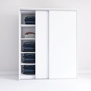 Dressing Dormitor L180 x H200 x A60 cm, Culoare Alb, Pal 18mm, Cant ABS, Manere Aluminiu