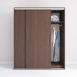 Dressing Dormitor L180 x H200 x A60 cm, Culoare Wenge, Pal 18mm, Cant ABS, Manere Aluminiu