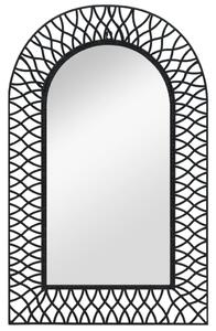 Oglindă de perete arcuită, negru, 50 x 80 cm