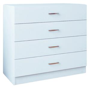 Comoda 4 sertare H80 x A50 x L80cm, Culoare Alb , Pal 18mm