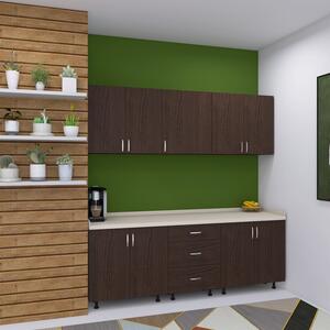 Bucatarie 200 cm Lungime, Material PAL 18mm, Culoare WENGE, Blat termorezistent 2.8 cm Grosime