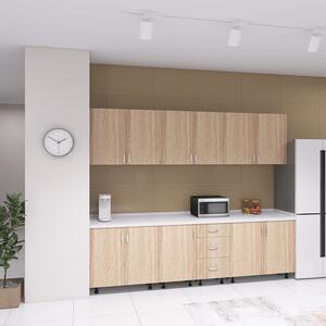 Bucatarie 240 cm Lungime, Material PAL 18mm, Culoare STEJAR SONOMA, Blat termorezistent 2.8 cm Grosime