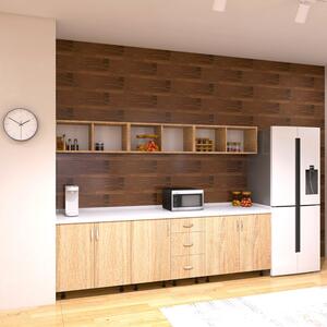 Bucatarie Mia 240cm, Culoare Stejar Sonoma, Pal 18mm, Blat termorezistent 2,8 cm Grosime
