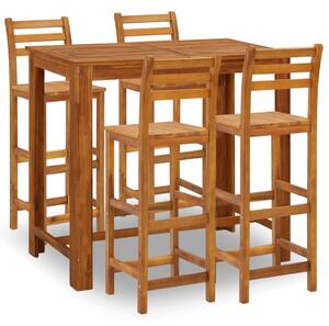 Set de mobilier de bar, 5 piese, lemn masiv de acacia