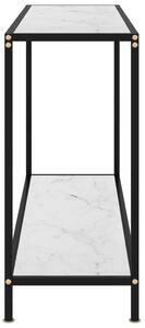 Masă consolă, alb, 120 x 35 x 75 cm, sticlă securizată