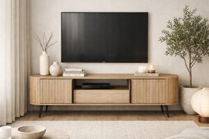 Comodă TV Luvio 196 cm cu sertar - stejar cremona