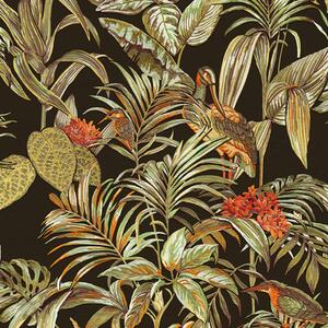 DUTCH WALLCOVERINGS Tapet model Pasărea paradisului, negru DE120015