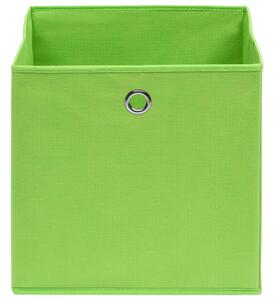 Cutii depozitare, 4 buc., verde, 28x28x28 cm, textil nețesut