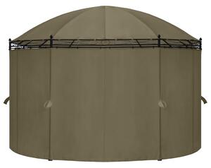 Pavilion cu perdele, gri taupe, 520x349x255 cm, 180 g/m²