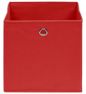 Cutii depozitare, 10 buc., roșu, 28x28x28 cm, textil nețesut