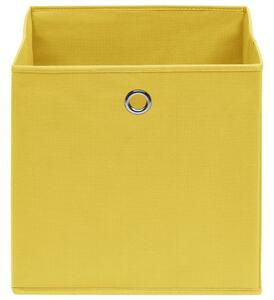 Cutii depozitare, 10 buc., galben, 28x28x28 cm, textil nețesut