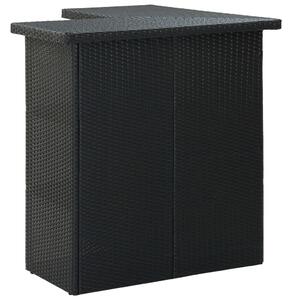 Masă de bar colțar, negru, 100 x 50 x 105 cm, poliratan