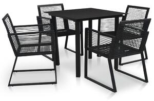 Set mobilier de exterior, 5 piese, negru, ratan PVC