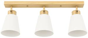 HOMCOM Candelabru de tavan cu 3 puncte de lumină reglabile la 90° și socluri E27, culoare lemn | Aosom Romania