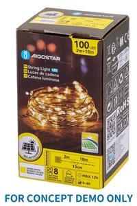 Aigostar - Ghirlandă solară LED de Crăciun 500xLED/8 funcții 52 m IP65 alb cald 1200 mAh
