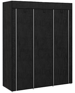 HOMCOM Dulap din Material Textil cu Bază Înălțată, 8 Rafturi și 2 Bare, 125x43x162.5 cm, Gri Închis | Aosom Romania