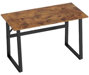 HOMCOM Birou pentru Computer, 120x60x76 cm Birou Lungu cu Colțuri Rotunjite și Structură din Oțel, Masă PC Industrială, pentru Casă, Studiu, Dormitor, Birou, Maro Rustic | Aosom Romania