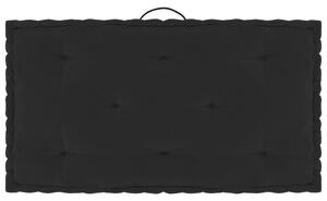 Pernă de podea din paleți, negru, 73 x 40 x 7 cm, bumbac