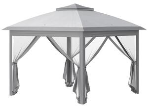 Outsunny Foișor Pliabil cu Plasă de Țânțari, Baldachin Dublu, Înălțime Reglabilă și Geantă, 330x330x288 cm, Bej | Aosom Romania