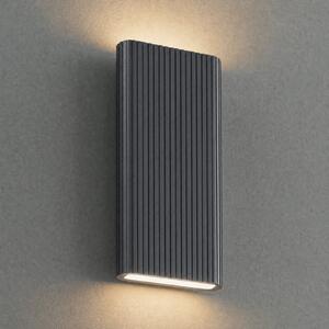 Lucande Lampa de perete pentru exterior cu LED Raija, antracit, înălțime 40 cm,, Gri, Aluminiu, Modern