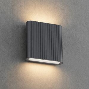 Lucande Lampa de perete pentru exterior cu LED Raija, antracit, înălțime 19 cm,, Gri, Aluminiu, Modern